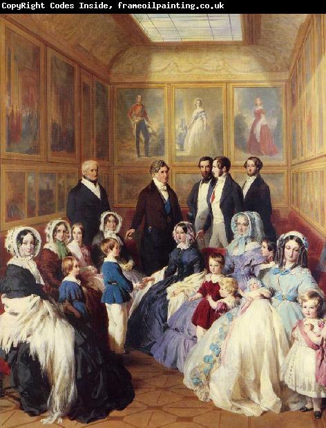 Franz Xaver Winterhalter Queen Victoria and Prince Albert with the Family of King Louis Philippe at the Chateau D'Eu